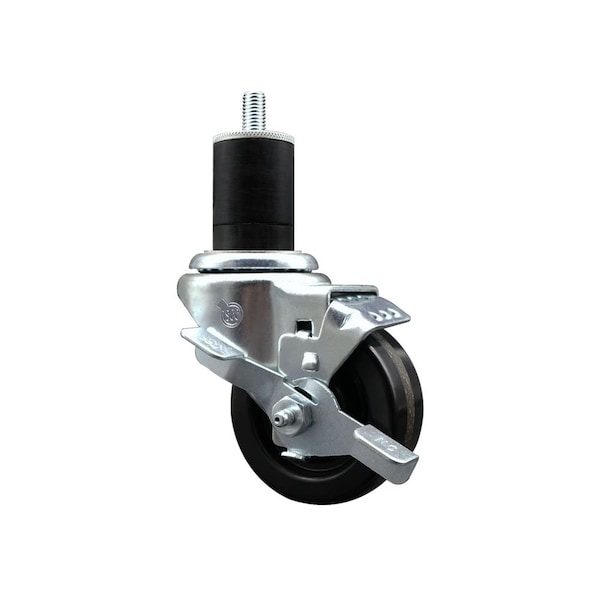 3'' Phenolic Swivel 1-3/4'' Expanding Stem Caster with Brake
